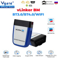 Vgate vLinker BM+ ELM327 V1.5 OBD2 Scanner Real time Monitor BLE Diagnostic Scan Tool for BimmerCode ELM 327 iCar Pro Upgraded