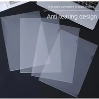 10 Pcs L-shaped folder plastic PP transparent single-page folder A4 two-page set office document storage and organization