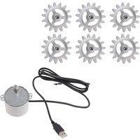 Barbecue Grill Accessories 5V Motor with USB Cable 6Pcs Gears Kit Easy to