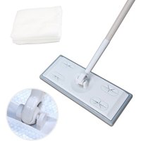 Vadrouille collecteur de poussière électrostatique domestique pliable 51,2 pouces à Long manche avec lingettes de sol en papier sous vide jetables, vadrouille plate à fil