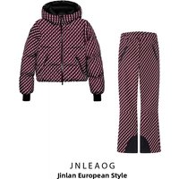 JNLEAOG Autumn New Women's Fashion Snowboarding Series Technical down Cotton Jacket And Flared Pants Set Warm Long Sleeve