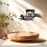 Alivion Metal Wall Art Geometric City Map Sign Modern Home Decor Living Room Bedroom Rustproof Waterproof Hanging Ornament