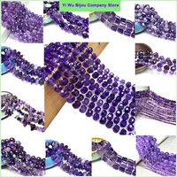 Natural Stone Amethyst Quartz Loose Round Square Rondelle Spacer Beads for Jewelry Making DIY Bracelet Earrings Accessories