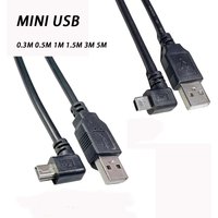 90 degree elbow mini usb data line up and down left and right elbow T-port V3 mini miniusb charging cable