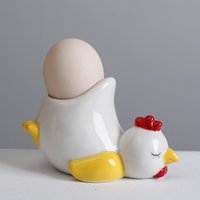 Ceramic Chicken Egg Cup Holders Funny Animal Creative Serving Cups Egg Holder