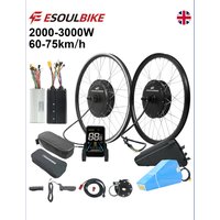 AliExpress ESOULBIKE hub motor 52V 2000W bicycle motor conversion kit 72V 3000W MTX rim Wheel 26 Inch 27.5/28/29/700C with 72V 30Ah Battery