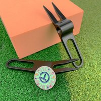 Zinc Alloy Golf Divot Pitch Repairer Tool Turf Tool Switchblade Golf Fork Three Pores Foldable Golf Divot tool Golf Training