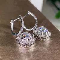 Wedding 925 Sterling Silver Eternity Earrings for Women, Sparkling Cubic Zirconia Elegant, Women's Accessories, Classic Jewelry