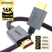 16K HDMI 2.2 Cable 96Gbps Ultra High Speed Braided Cord 4K@480Hz 8K@240Hz HDCP 2.2&2.3 Dynamic HDR eARC DTS:X for Roku TV HDTV