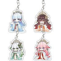 Genshin Impact Kamisato Ayaka Acrylic Keychain Decoration Accessories Pendant Keychain Characters Figure Girl Bag Birthday Gift