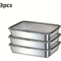 Pro Stainless Baking Trays! 3pcs with Lids - Non-Stick & Easy-Clean. Perfect