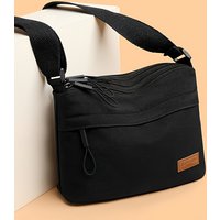 Nylon Women's Shoulder Crossbody Bag with Multi Layer Zipper Closure, Suitable for Casual Outings, Office, Shopping, Gatherings