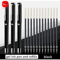 Matte Black 0.7mm Signature Gel Pen Set with Large Capacity Replaceable Refills Business Office Writing Pens