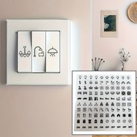 Transparent Switch Label Sticker Self-Adhesive Plastic Waterproof Light Switch Labels For Household Lighting Fans Switches