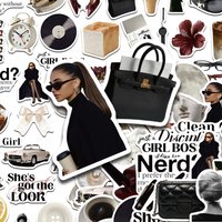 60pcs Clean Girl Office Lady Stickers Decals For Laptop Scrapbook Skateboard Helmet Guitar DIY Aesthetic Waterproof Stickers