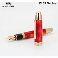 JINHAO X169 Fountain Pen Elegant Black Silver Clip Pen M/F/EF Nib Writing ink Pen pk 9019 X159 P136 Stationery School Supplies