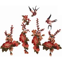 6 Pcs/Bag Flower Swallow Embroidery Patches Fabric For Dress Bags Curtain Accessories DIY Sewing Repair