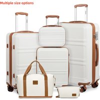 Kono Fashion Luggage Set, Lightweight ABS Hard Shell Trolley Suitcases with TSA Lock, 4 Spinner Wheels (2/3/4/6 Pcs Set)