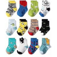 6 Pairs Kids Socks Non-Slip Cute Cartoon Animal Pattern Breathable Comfy Children Boys Floor Socks For All Seasons