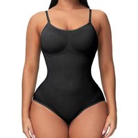 Body à bretelles Spaghetti, col en V, Compression, entrejambe ouvert, vêtement amincissant, modelant le corps, lisse