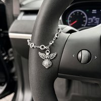 1Guardian Angel Pendant Car Interior Decoration Charm Wings Car Steering Wheel Chain