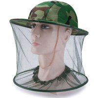 Anti Insect Mesh Fishing Caps Mosquito Head Net Camouflage Bee Veil Hat Outdoor Face Cover Sun Protection for Beekeeping Hiking