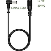 DC 5.5mm x 2.5mm Right Angle Male to Female Power Extension Adapter Cable IP Camera CCTV Security Camera Surveillance LED Strip