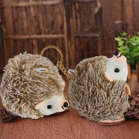 Key Holder Car Keyring Women car keychain Auto Accessories Creative Gift Plush hedgehog keychain