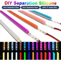 6mm 8mm DIY Separate Silicone Neon Flexible Bendable DC12V 2835SMD S Shape 120Leds Strip Light 1m-10m IP67 Waterproof 12Colors