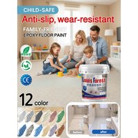 Epoxy Terrazzo Self-Leveling Floor Paint, Water-Based Non-Slip Wear Resistant, Marble Effect Coating for Home Bathroom Garage