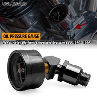 60 PSI Black Oil Pressure Gauge and Adapter Kit For Harley Shovelhead Evolution Engines Big Twin Sportster Dyna Softail Touring