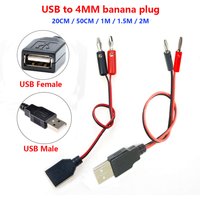 1 piece USB to 4 MM plug socket banana head connection cable test cable a socket charging cable USB socket connection cable