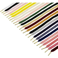 1.27cm Pile Coating Single Sided Plush Shoelaces with Golden Metal Aglet Elegant Webbing Strap Fluffy Velvet Flocking Suede Lace