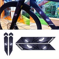 4Pcs Anime Eye Style Bike Sticker Set, Self-Adhesive Concealer Decals for Road Bike Inclined Tube and Front Fork Decoration
