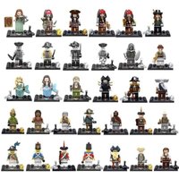 Birthday gift building blocks pirate humanoid doll, undead treasure assembled children's educational toys cartoon characters