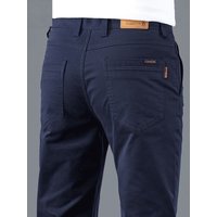 Pure Cotton Men's Casual Pants Durable Lightweight Elastic Business Long Trousers Loose Straight Leg Men's Fashion Wear