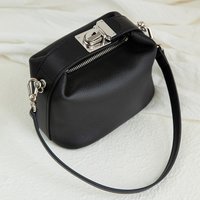 Genuine Leather Luxury Designer Handbag Women 2025 Trend New High Quality Grain Cowhide Fashion Silver Lock Small Shoulder Bag