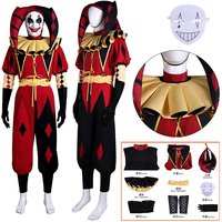 Anime Game Freak Circus NEW Cosplay Costume Pierrot Clown pants coat headwear Horror Mask cosplay Outfit for Adults Halloween