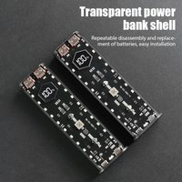 4*21700 Power Bank Cases Battery Storage Box Night Light Dual USB Charge DIY Shell for iPhone Xiaomi 21700 Battery Storage Box