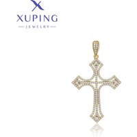 Xuping Jewelry New Arrival Fashion Cross Religion Light Gold Color Pendant Necklace for Women Party Gifts X000023811