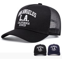 LOS ANGELES embroidered men's and women's outdoor sports event cap American trucker net hat trend fashion