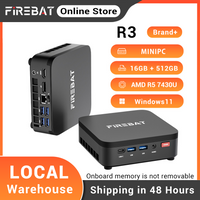 Firebat R3 Mini Pc Amd Ryzen5 7430U Lpddr4 16Gb Ram M.2 Pcie 512Gb Ssd Wifi6 Bt5.2 1000m Lan Windows11 Desktop Computer