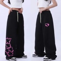 Star Letter Print All-match Fashion Women's Pants Street Dance High Waist Street Trendy Trousers Spring Summer Pants Women kids