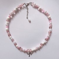 The Blush Necklace handmade cute pink bow necklace y2k