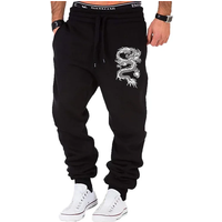 2025 Men's Dragon Pattern Printed Fashion Running Pants, Leisure Fitness, Outdoor Tight Clothing, Sports Pants,