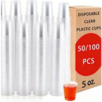 50/100PCS 4.5OZ Disposable Plastic Cups Coffee Cups Beverage Cups Suitable for Picnics Gatherings Christmas Party Drink Supplies