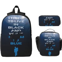 B-Billies E-Eilishing Kids Backpack Lunch Box Pencil Boxes for Boys Girls Backpacks School bag Bookbag Set