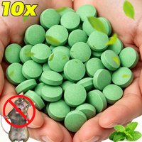 5/10x Mouse Rodent Repellent Insect Cockroach Repellent Tablets Rodent Garden Kitchen Pest Control Tools Green Peppermint Tablet
