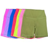 AliExpress NONE Solid Color Soft Women Sport Yoga Short Soft Compression Support Sweat-Wickin Comprehensive Training Jog Cycling Internal Pocket
