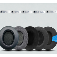 Upgraded Replacement Mesh Fabric Earpads Cushions for HyperX Cloud/Alpha, Audio Technica M50X/M40X headphones (Added Thickness)